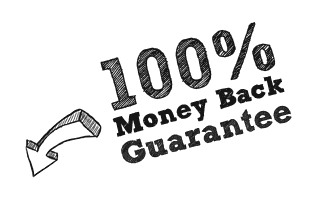 100% Money Back Guarantee - Hand Drawn Black