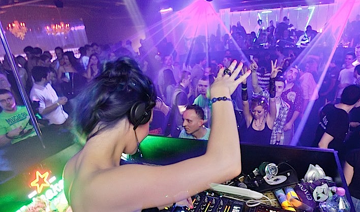 Female DJ In Famous Club